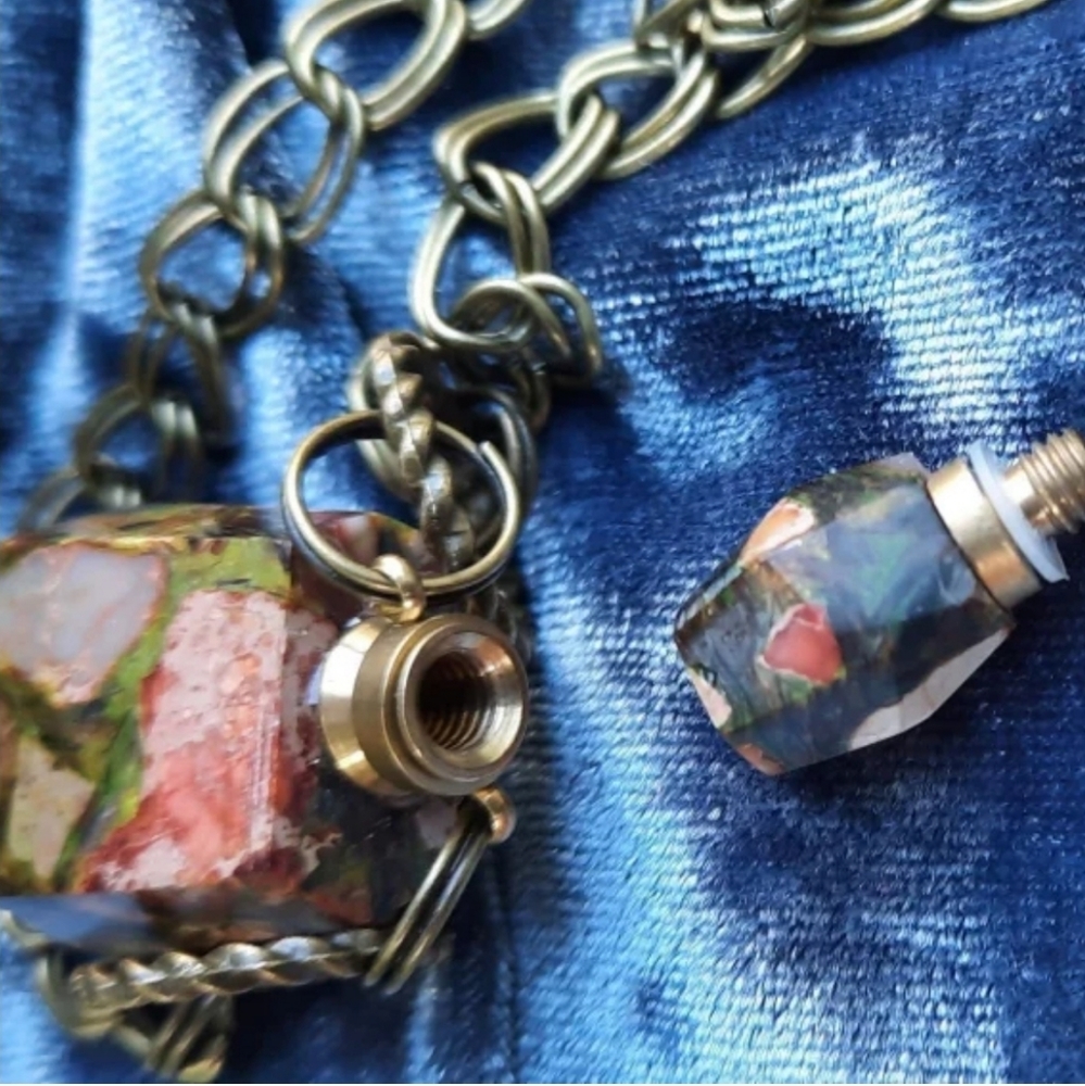 Bronze Orange Sea Sediment Vial Necklace - Picture 15 of 15